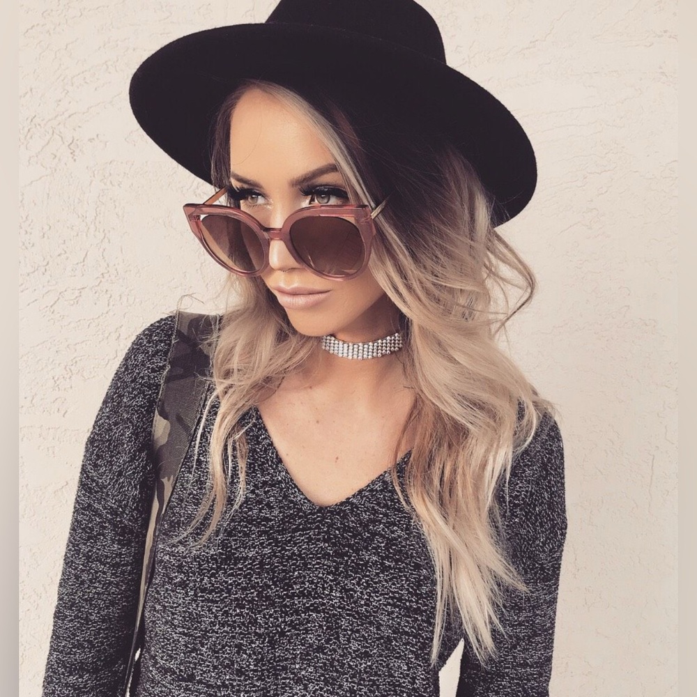 Diff Penny Pink Glitter Gold Mirrored Polarized Sunglasses